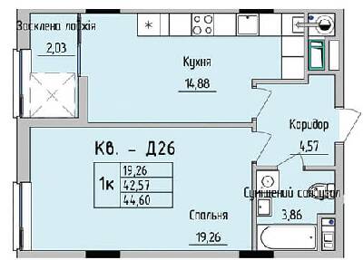 1-кімнатна 44.6 м² в ЖК на вул. Стрийська, 45 від 22 350 грн/м², Львів