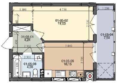 1-комнатная 40.52 м² в ЖК на ул. Трускавецкая от 18 500 грн/м², с. Сокольники