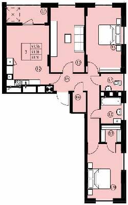 3-комнатная 98.18 м² в ЖК ул. Навроцкого, 31 от 22 600 грн/м², Львов