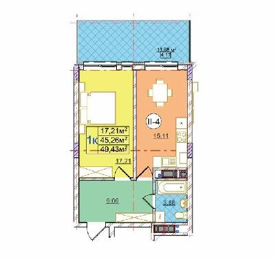 1-кімнатна 49.43 м² в ЖК на вул. Перфецького від 25 150 грн/м², Львів
