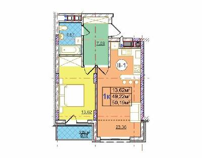 1-кімнатна 50.19 м² в ЖК на вул. Перфецького від 24 350 грн/м², Львів