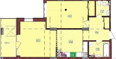 1-кімнатна 64 м² в ЖК на вул. Антоновича, 31 від 32 950 грн/м², Львів