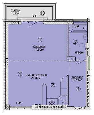 1-комнатная 53.9 м² в КД Rezydencja Zalizna Voda от 53 950 грн/м², Львов