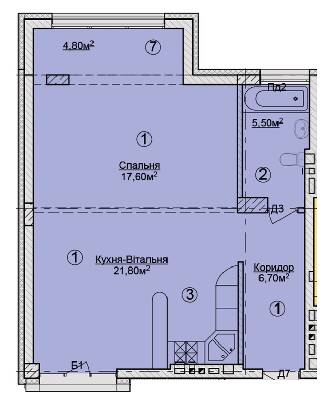1-комнатная 59.3 м² в КД Rezydencja Zalizna Voda от 53 050 грн/м², Львов
