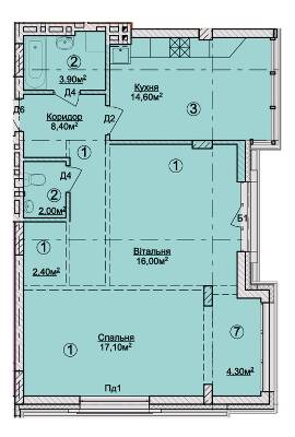 2-кімнатна 72.1 м² в КБ Rezydencja Zalizna Voda від 47 200 грн/м², Львів