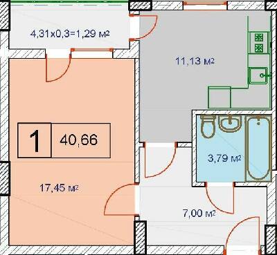 1-комнатная 40.66 м² в ЖК на ул. Расточье, 122 от застройщика, Львов