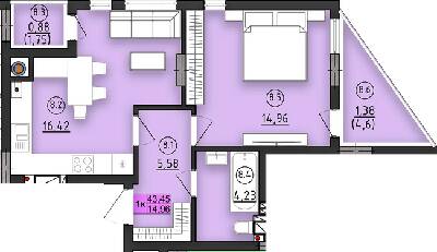 1-комнатная 43.45 м² в ЖК ул. Длинная, 30А от застройщика, Львов