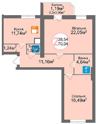 2-комнатная 70.04 м² в ЖК Еко-дім на Тракті от 13 700 грн/м², с. Лисиничи