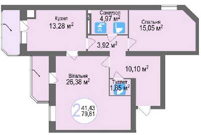2-комнатная 79.81 м² в ЖК Еко-дім на Тракті от 13 700 грн/м², с. Лисиничи