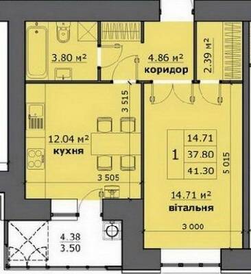 1-комнатная 41.3 м² в ЖК на Стрыйской от 17 000 грн/м², Львов