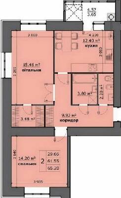 2-комнатная 65.2 м² в ЖК на Стрыйской от 16 500 грн/м², Львов
