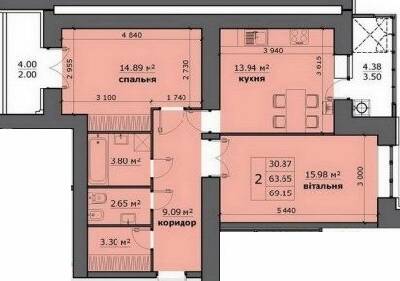 2-комнатная 69.15 м² в ЖК на Стрыйской от 16 500 грн/м², Львов