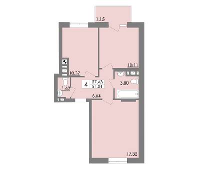 2-комнатная 51.01 м² в ЖК Соната от 15 500 грн/м², Львов