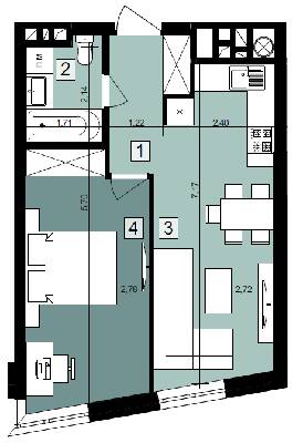 1-комнатная 41.82 м² в ЖК Парк Арена от 18 300 грн/м², Львов