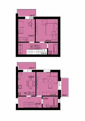 Двухуровневая 79.4 м² в ЖК Південний от 19 500 грн/м², с. Сокольники