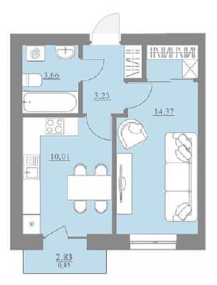 1-комнатная 32.12 м² в ЖК Проект Парк от 13 500 грн/м², г. Пустомыты