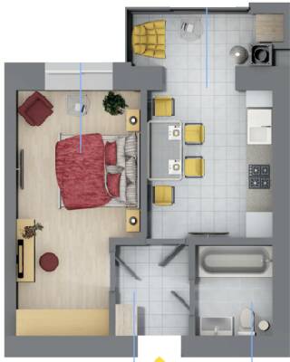 1-комнатная 36.9 м² в ЖК Rubicon City от 13 900 грн/м², г. Винники