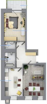 2-комнатная 59.2 м² в ЖК Rubicon City от застройщика, г. Винники