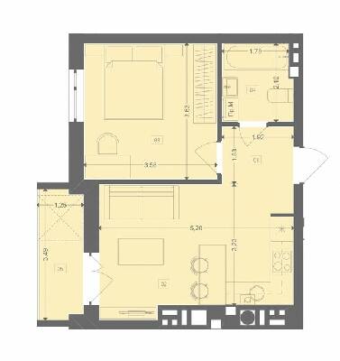 1-комнатная 37.93 м² в ЖК Этно Дом от 13 900 грн/м², с. Горишний