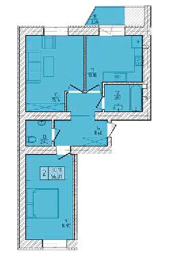 2-кімнатна 56.01 м² в ЖК Злагода від 14 500 грн/м², м. Винники
