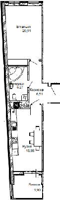 1-комнатная 53.32 м² в ЖК Імперіал от застройщика, г. Трускавец
