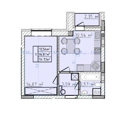 1-комнатная 36.72 м² в ЖК Сонячні Пагорби от 14 000 грн/м², г. Пустомыты