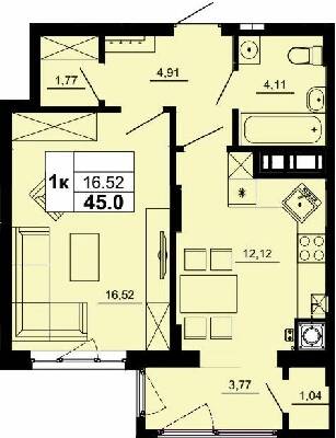 1-комнатная 45 м² в ЖК Новый от 21 250 грн/м², Львов