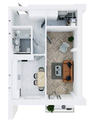 1-комнатная 49.78 м² в ЖК Сказка от 16 500 грн/м², пгт Брюховичи