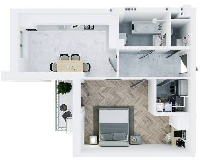 1-комнатная 52.35 м² в ЖК Сказка от 16 500 грн/м², пгт Брюховичи