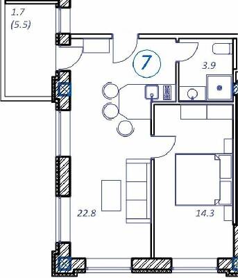1-кімнатна 42.7 м² в Апарт-готель Европа плюс від 30 000 грн/м², м. Трускавець