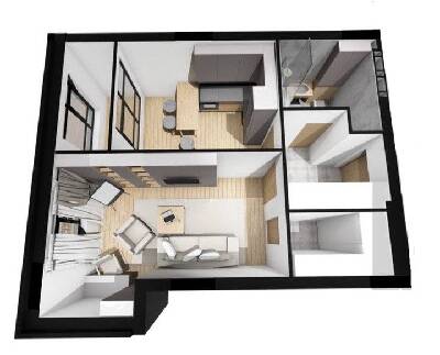 1-комнатная 44.8 м² в ЖК Plaza Kvartal от 28 500 грн/м², пгт Чабаны
