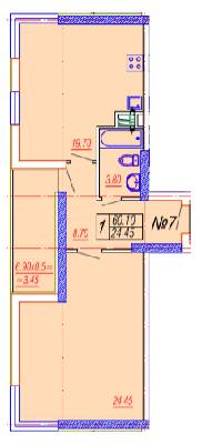 1-кімнатна 60.1 м² в ЖК Лотос Холл від 24 050 грн/м², Одеса