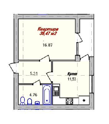 1-кімнатна 38.47 м² в ЖК ECOtown від 21 700 грн/м², Ужгород