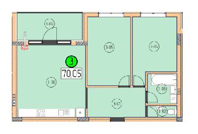 2-кімнатна 70.05 м² в ЖК SilverPark від 27 450 грн/м², Ужгород