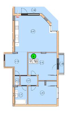 2-кімнатна 95.98 м² в ЖК SilverPark від 26 050 грн/м², Ужгород