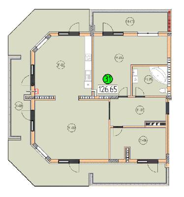 3-кімнатна 126.65 м² в ЖК SilverPark від 26 050 грн/м², Ужгород