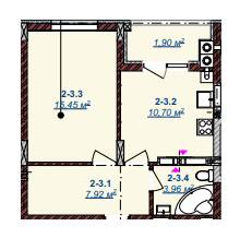 1-кімнатна 39.9 м² в ЖК Щасливий від 14 150 грн/м², Ужгород