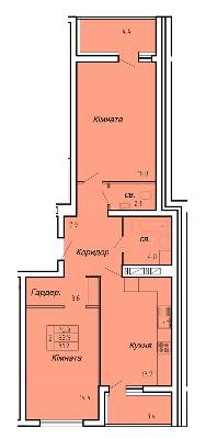 2-кімнатна 70.3 м² в ЖК Atlanta Tower від 16 450 грн/м², Тернопіль