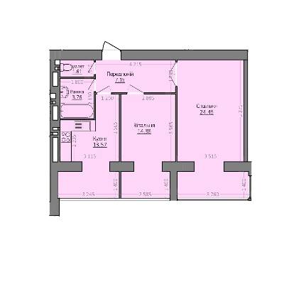 2-комнатная 64.92 м² в ЖК Эгоист от 11 000 грн/м², Хмельницкий