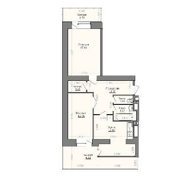2-комнатная 71.11 м² в ЖК Эгоист от 11 000 грн/м², Хмельницкий