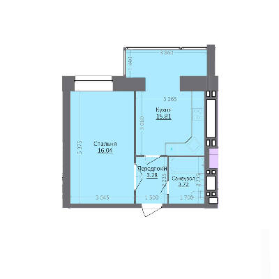 1-комнатная 31.85 м² в ЖК Эгоист от 11 000 грн/м², Хмельницкий
