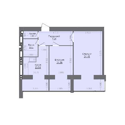 2-комнатная 64.85 м² в ЖК Эгоист от 11 000 грн/м², Хмельницкий