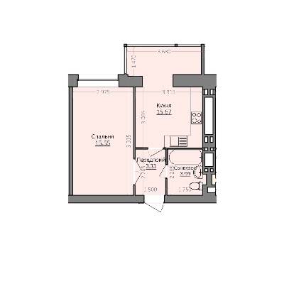 1-комнатная 38.54 м² в ЖК Эгоист от 11 000 грн/м², Хмельницкий