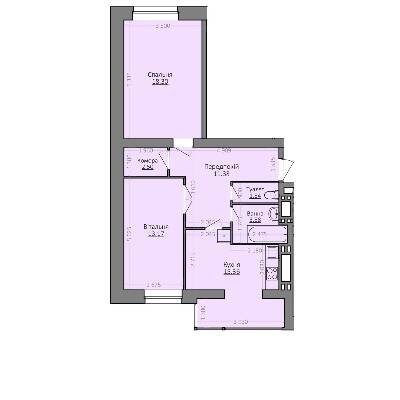 2-комнатная 66.43 м² в ЖК Эгоист от 11 000 грн/м², Хмельницкий