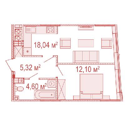 1-комнатная 40.06 м² в ЖК Crystal Avenue от 22 500 грн/м², с. Петропавловская Борщаговка