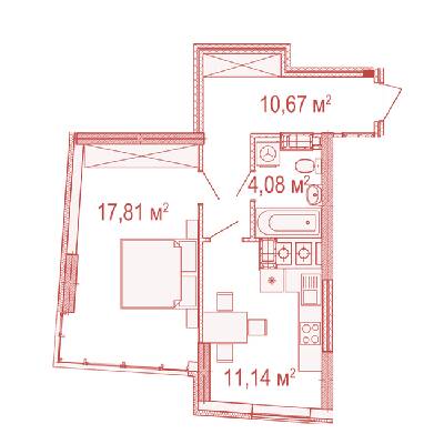 1-комнатная 43.7 м² в ЖК Crystal Avenue от 22 500 грн/м², с. Петропавловская Борщаговка