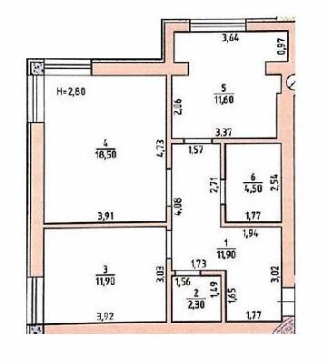 2-комнатная 60.7 м² в ЖК Панский остров от застройщика, Черновцы