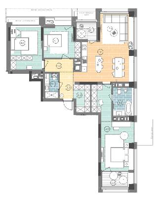 3-кімнатна 121.9 м² в ЖК UNIT.Home від 49 930 грн/м², Київ
