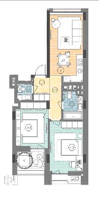 2-кімнатна 60.8 м² в ЖК UNIT.Home від 58 150 грн/м², Київ