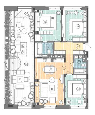 1-кімнатна 44.8 м² в ЖК Файна Таун від 38 584 грн/м², Київ